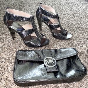 Matching Michael Kors Metallic Heels and Purse